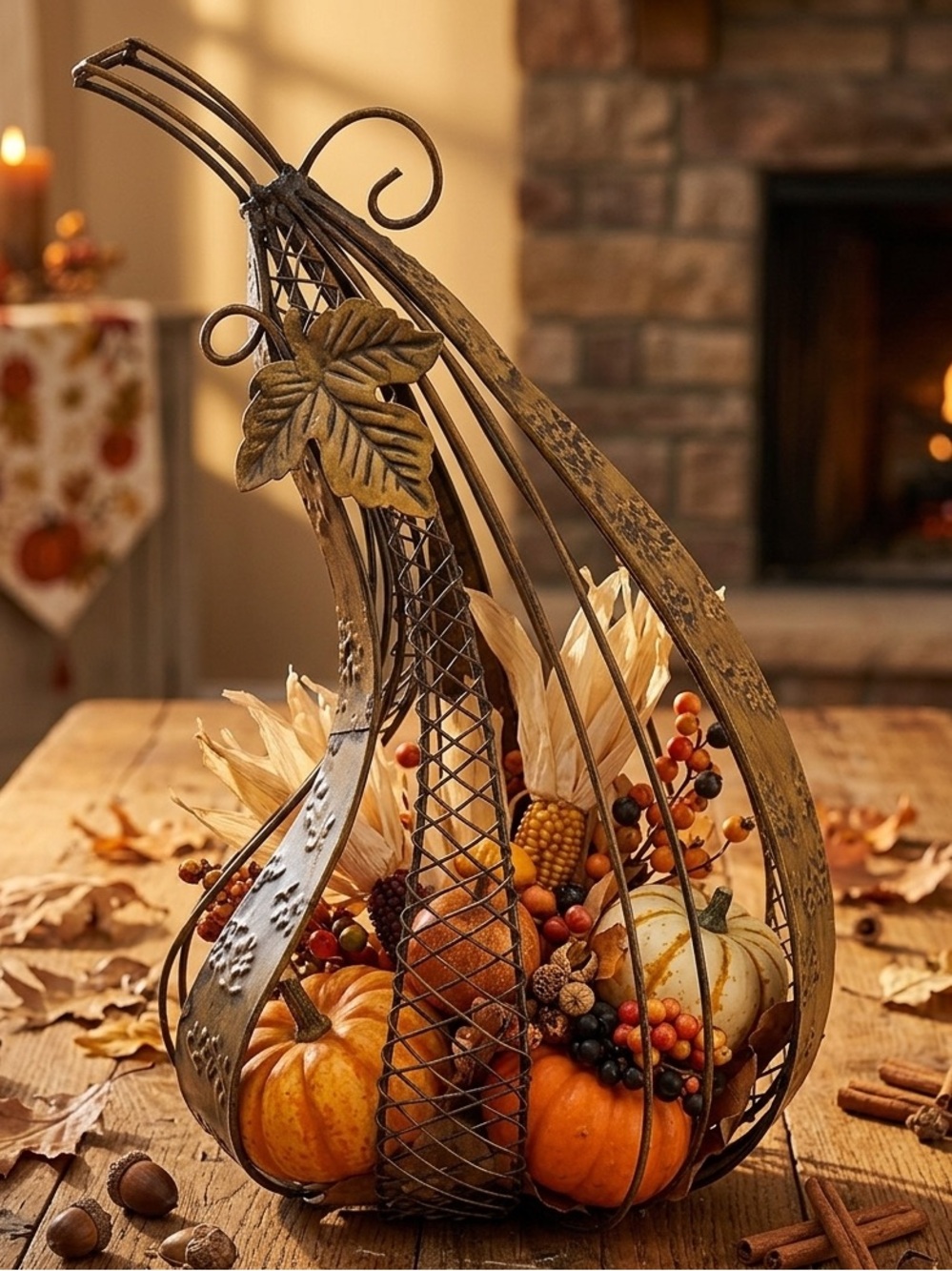 Rustic Metal Ghord Art Sculpture Great fall holiday decor